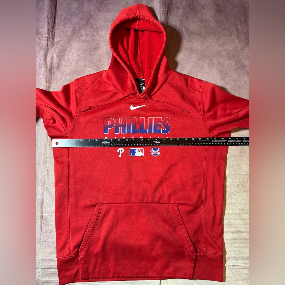 Nike Dri-Fit Philadelphia Phillies MLB Center Swoosh Pullover Hoodie Mens Large - Picture 6 of 11